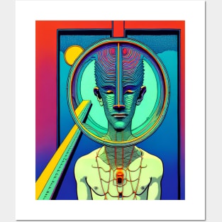 Trippy abstract Humanoid Posters and Art